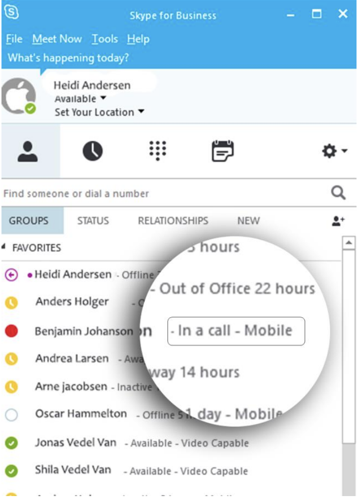 Mobile Status for Skype for Business and Teams